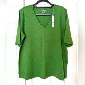 Chico’s 100% Pima cotton v-neck t-shirt with short sleeves